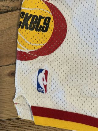 VTG Game Worn Sand Knit 1987 Houston Rockets NBA Basketball Shorts 34 sampson 2