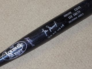 Lee Smith H&b Game Signed Bat Cubs Cardinals Reds Orioles Angels