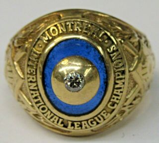 1946 Montreal Royals Baseball Il International League Championship 10k Gold Ring