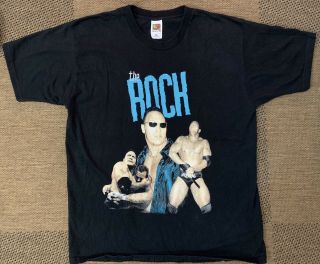 Rare Vintage The Rock Wwf T Shirt 90s Wrestling Wrestlemania Mens Xl 2000 Wwe