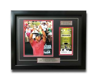 Tiger Woods Framed Authentic 2007 Cup Ticket Collage Golf Us Pga