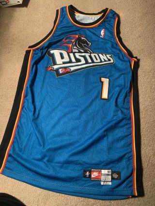 Rare 1 Jersey Vintage Authentic Nike Detroit Pistons Size 50 Issued Sewn 1999
