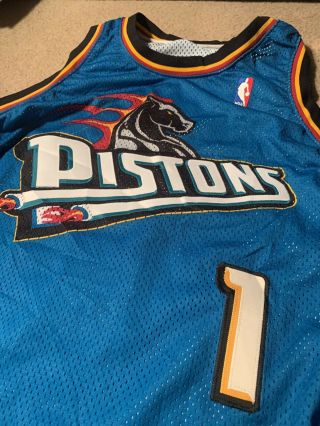 Rare 1 Jersey Vintage Authentic Nike Detroit Pistons Size 50 Issued sewn 1999 3