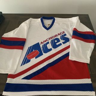 Vintage Anchorage Aces Hockey Jersey Size Xl