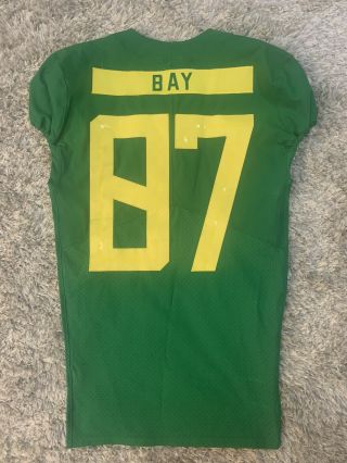 Oregon DUCKS Nike GAME WORN FOOTBALL JERSEY Ryan Bay MEN ' S 40 Apple Green 2