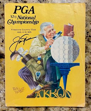 1975 57th Pga Championship Program Signed By Jack Nicklaus Jsa Cert Masters Golf