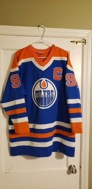 100 Authentic Wayne Gretzky Mitchell & Ness 86/87 Oilers Jersey Size 44 Large