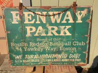 1955 Boston Red Sox Fenway Park Wood Sign