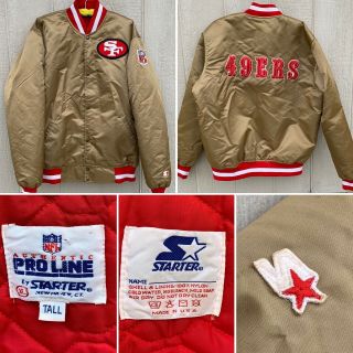 Vintage SF 49ERS (San Francisco) NFL Pro Line Starter Jacket Satin Look XL Tall 2