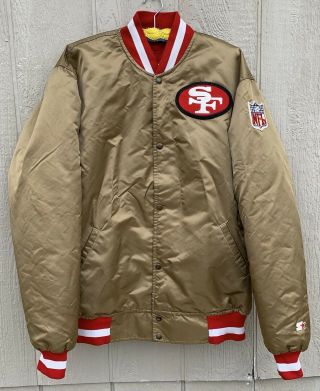 Vintage SF 49ERS (San Francisco) NFL Pro Line Starter Jacket Satin Look XL Tall 3