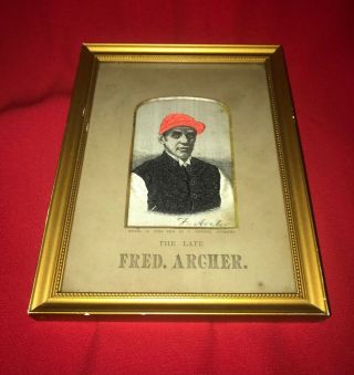 Antique Stevengraph Pure Woven Silk Embroidery Picture - " Fred Archer "