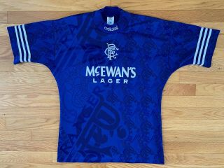 Rare Glasgow Rangers 1994/1995/1996 Adidas Home Shirt Jersey Kit Size M