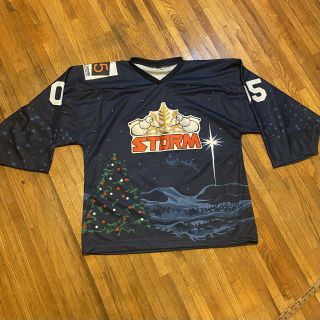 Rare Vintage Ot Toledo Storm Holiday Hockey Jersey Size 56 Pro Xxxl