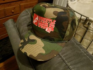 Rare Wcw Wrestle War 91 Official Camo Hat Pro Wrestling Nwa Ric Flair