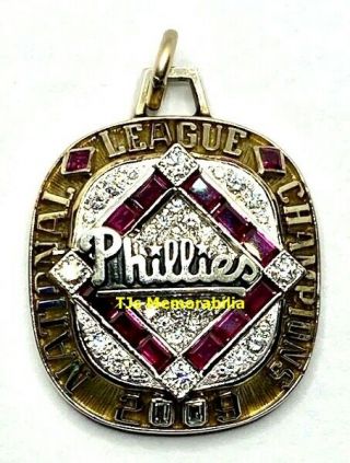2009 Philadelphia Phillies Nl Champions Championship Ring Top Pendant Hj 14k