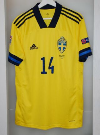 Match Worn Shirt Sweden National Team Nations League Rangers Scotland Italy