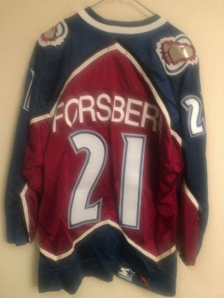 Peter Forsberg Colorado Avalanche Vintage Starter Nhl Hockey Jersey 48 - R