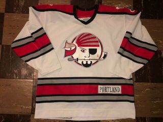 Portland Pirates Vtg Authentic 90s 1996 Ahl Hockey Jersey Minor League Sewn 50