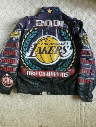 Lakers 2001 Back 2 Back Championship Jeff Hamilton Leather Jacket Kobe Lebron 5