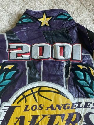 Lakers 2001 Back 2 Back Championship Jeff Hamilton Leather Jacket Kobe Lebron 6