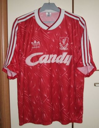 Liverpool 1989 - 1991 Home Football Shirt Jersey Adidas Candy Size 42/44