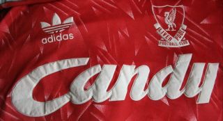 Liverpool 1989 - 1991 Home football shirt jersey Adidas Candy size 42/44 3