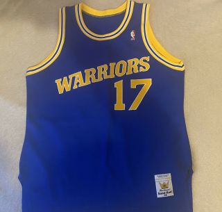 Golden State Warriors Sand Knit Jersey Attributed To Chris Mullin