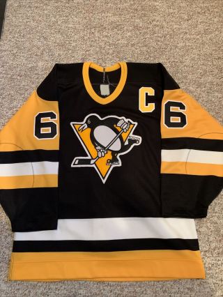 Pittsburgh Penguins Mario Lemieux Authentic Ccm Ultrafil Gold Toe Jersey,  44