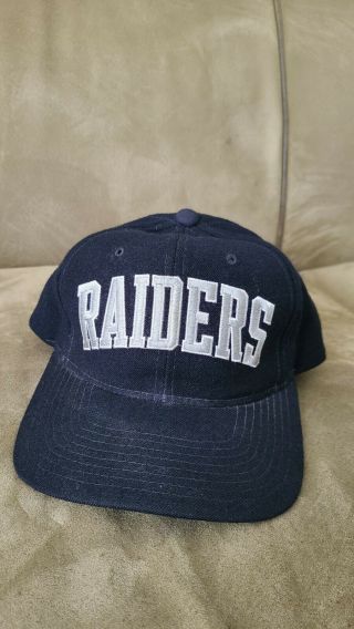Vintage 90s La / Oakland Raiders Starter Arch Snapback Hat 100 Wool Bud Bundy