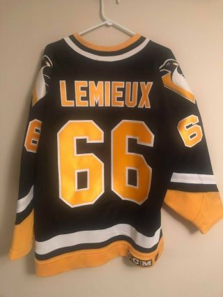 Mario Lemieux Pittsburgh Penguins Ccm Vintage Black Hockey Jersey 48 Authentic