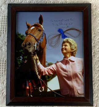 Secretariat Mane Hair & Penny Chenery Signed Photo 1973 Kentucky Derby Incl
