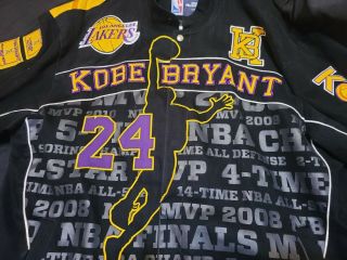 Kobe Bryant JH Design Lakers NBA Cotton Twill Jacket Black/Gold Size XL 2