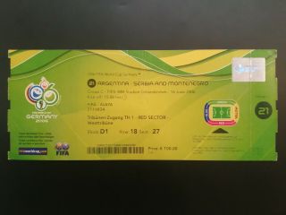 Ticket Card Lionel Messi Rookie Debut In World Cup Match 18 Years Old
