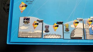 Jet Set Sports Olympic Pin Set.  10 Pin Set.  In A Display Box. 4