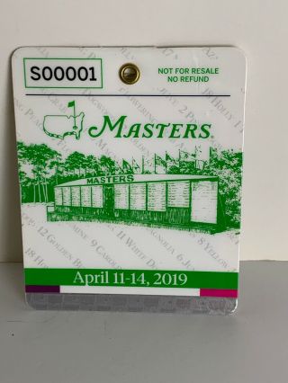 2019 Masters Badge - Tiger Woods Wins - Augusta National Ticket - S00001