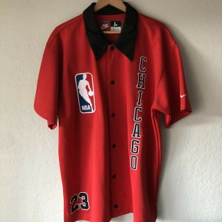 Vintage 90s Nike Chicago Bulls Michael Jordan Warm Up Shooting Shirt Size Large