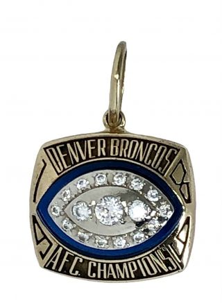 Denver Broncos Bowl Xxiv Afc Champions 10k Championship Ring Top Pendant‼️
