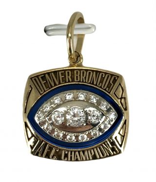 Denver Broncos Bowl XXIV AFC Champions 10K Championship Ring Top Pendant‼️ 2