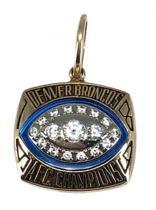 Denver Broncos Bowl XXIV AFC Champions 10K Championship Ring Top Pendant‼️ 4