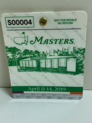 2019 Masters Badge - Tiger Woods Wins - Augusta National Ticket - Low Number