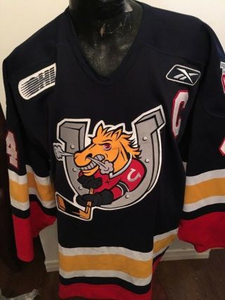 Size56 Hockey Reebok Ohl Jersey Barrie Colts 44 Bj Crombeen Game Worn