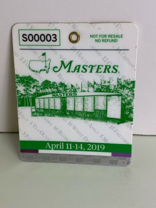 2019 Masters Badge - Tiger Woods Wins - Augusta National Ticket