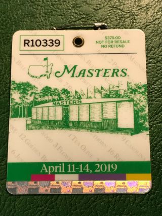 2019 Masters Badge - Tiger Woods Wins Augusta National Ticket Souvenir