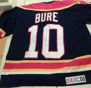 Vintage 90s Ccm Florida Panthers Jersey Pavel Bure 10 Signed Autographed Sewn