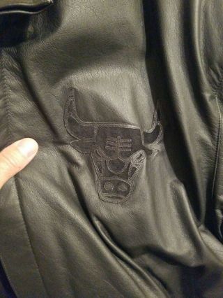 VTG Chicago Bulls NBA Letterman Leather Jacket J.  H.  Design XL USA 3