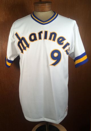 Authentic 1977 Seattle Mariners Home Game Jersey Goodman Prototype 9 Sz 44 Vtg