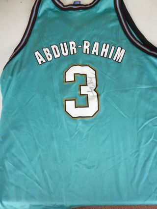 Shareef Abdur - Rahim Signed Vancouver Grizzlies Champion NBA Jersey Size 52 3