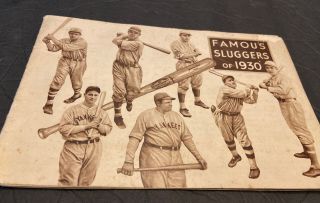 1930 Baseball “famous Sluggers Of 30” Lou Slugger Guide Ruth/gehrig Cover 22 Pgs