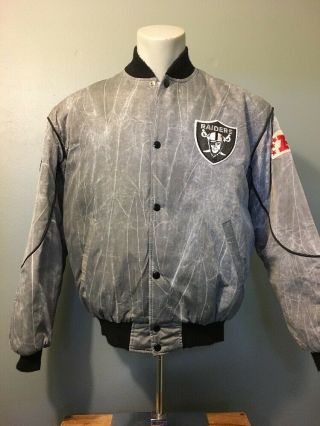 Vtg 80s 90s Starter La Oakland Raiders Bomber Jacket Mens M Nwa Hip Hop Coat Usa
