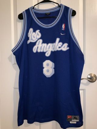 Nike Kobe Bryant 8 Los Angeles Lakers Blue Vintage Retro Jersey Size Xl
